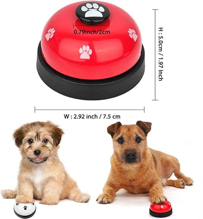 SlowTon Dog Doorbells, 2 Pack Metal Bell Dog Training with Non Skid Rubber Bottoms Dog Door Bell for Potty Training Clear Ring Pet Tool Communication Device for Small Dogs Cats (Red+White)