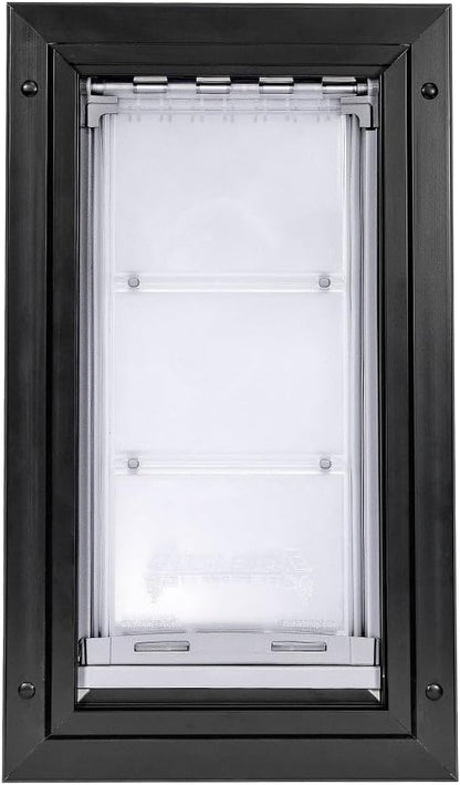 Endura Flap Single Flap Pet Door for Door Installations | Stylish for Interior & Exterior Doors | Durable Aluminum Frame & Weatherproof Dual-Layer Flap | Black, Small, Single Flap