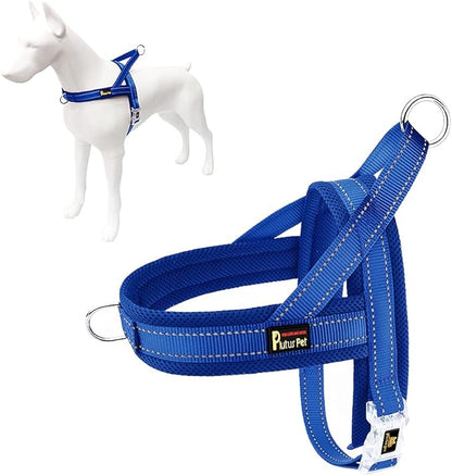 Plutus Pet No Pull Dog Harness with Breathable Mesh Padded, Adjustable Reflective Escape Proof Dog Harness, Quick Fit Dog Vest Harness for Small Medium Large Dogs(L, Navy Blue)