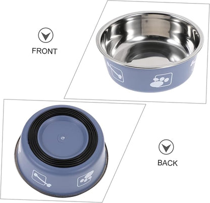 TOYANDONA 2pcs Dog Feeder Water Bowl Portable Stainless Steel Pet Bowl for Easy Cleaning