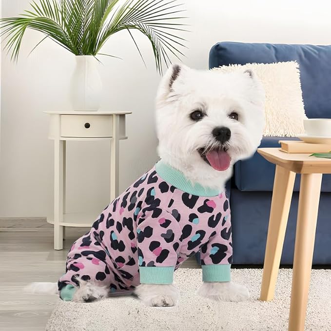 Dog Surgery Recovery Suit, Dog Onesie for Surgery Female Male Dogs, Dogs Pajamas Long Sleeve, Small Dogs Onesie, Abdominal Wound Bandages Surgical Suit, Cat Recovery Suit for Shedding Skin Disease