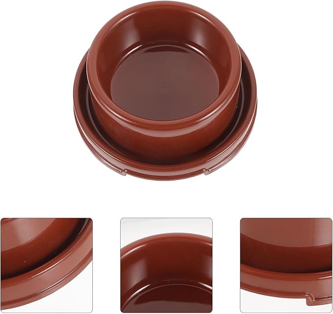 Milisten Pet Food Holder and Dog Bowl Pp Plastic Round Feeding Dish Brown for Puppy Feeding Station and Pet Supply