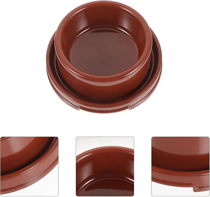 Milisten Pet Food Holder and Dog Bowl Pp Plastic Round Feeding Dish Brown for Puppy Feeding Station and Pet Supply