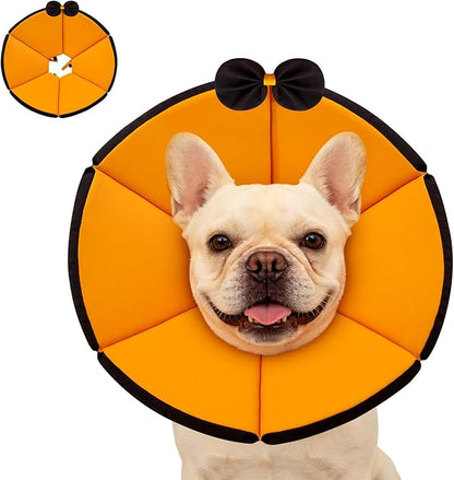 MAXFUT Soft Dog Cone Collar,Foam Cone for Dogs to Stop Licking After Surgery,Non Inflatable Dog Donut Cone (Orange, M)