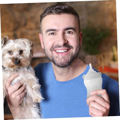 Silicone PET Nursing Bottle for Kittens and Puppies Leak-Proof Milk Feeder 100% Food-Grade Material Portable Feeding Bottle for Small Animals