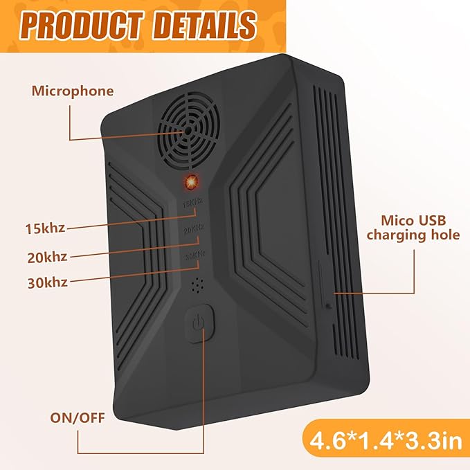Dog Bark Deterrent Devices, Anti Barking Device for Dogs Long Range 50FT, 3 Modes Stop Dog Barking Devices, Rechargeable Bark Box, Ultrasonic Barking Deterrent Devices for Dog Training (Black)