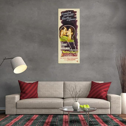 Black Empire Notorious Movie Insert Cary Grant Ingrid Bergman Claude Rains Room Decor Wall Art Print 12x16 Poster