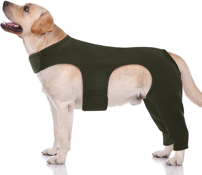ROZKITCH Dog Hind Leg Sleeve Rear Legs, Pet Sleeve to Prevent Licking Wound Elbow Protector, Dog Recovery Suit Cone Collar Alternative for Sprain ACL CCL Arthritis Joint Care Green L
