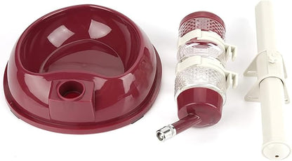 Adjustable Dog Bowl Feeder, Food Grade Plastic Pet Drinking Water Bottle and Food Dish Set with Adjustable Height, for Small Medium Large Dogs (Brown)