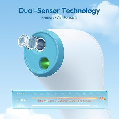 No-Touch Thermometer for Adults and Kids, 1-Second Fast Reading, Color-Coded Fever Alarm, Silent Mode, Object & Room Temperature Function