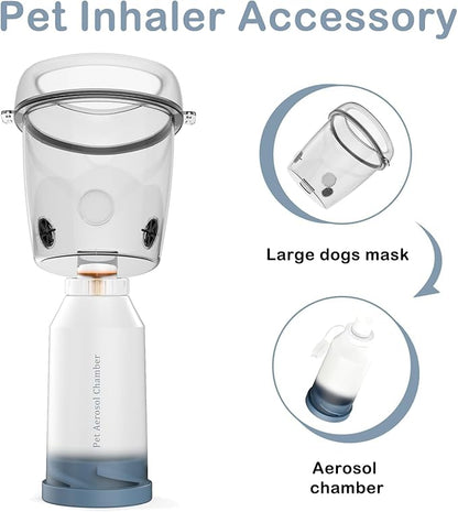 Inhaler Spacer for Large Dogs, pet aerosol Chamber with Silicone Dog mask for Large Dogs, for First aid at Home or Outdoors L