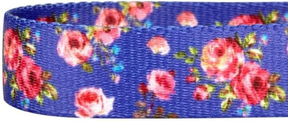 Blueberry Pet Spring Scent Inspired Rose Print Martingale Safety Training Dog Collar, Irish Blue, Medium, Heavy Duty Adjustable Collars for Dogs