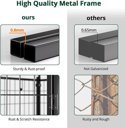 Dog Kennel Outside with Roof, 8'x6'x4' Outdoor Dog Kennels for Large Dogs, Heavty Duty Welded Dog Crate Playpen with UV-Resistant Waterproof Cover