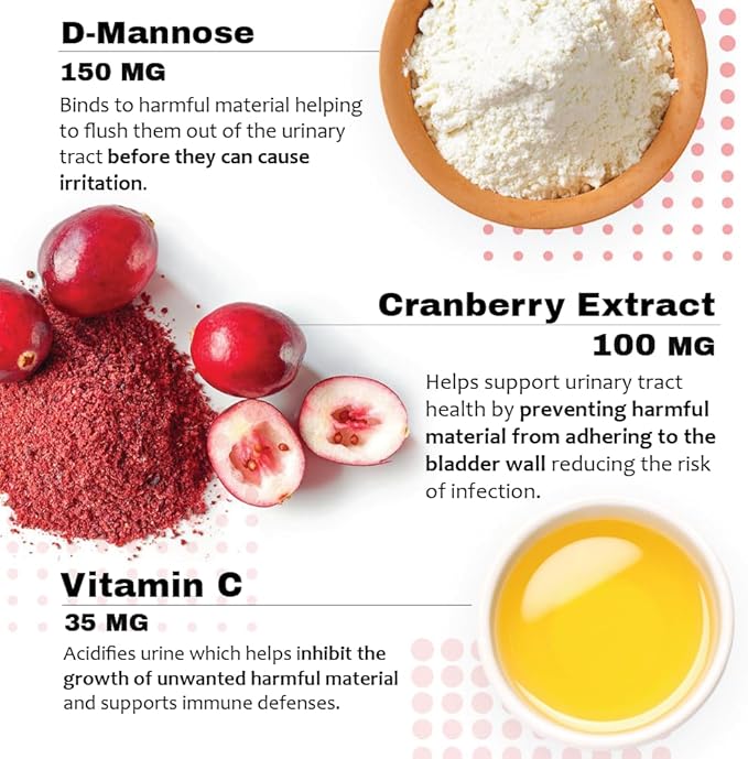 Cranberry D-Mannose Urinary Tract Supplement for Dogs & Cats – Bladder & UTI Health Support – Cranberry Extract, D-Mannose & Vitamin C–Promotes Urinary Wellness & Kidney Function – 60 Chewable Tablets