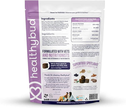 healthybud Hip and Joint Dog Treats - Soft Beef Liver Bites for Dogs of All Ages - 4.6oz