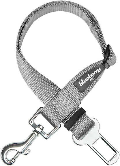 Blueberry Pet Dog Leash Puppy Essentials Seat Belt Tether for Dogs Cats, Gray, Heavy Duty Dog Leashes for Large Dogs - Safety for Pet Parents, Road Trip Enthusiasts, 2"x27.5"