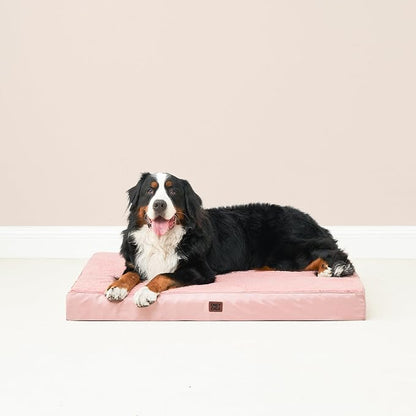 EHEYCIGA Orthopedic XXL Dog Beds for Jumbo Dogs with Removable Washable Cover, Pink, 50x36