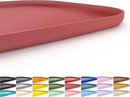 Smilool Silicone Pet Food Mat with Raised Edge for Food and Water Bowl, Dog Feeding Mats, Cat Food Trays for Floor Waterproof, Rubber Tray for Dogs and Cats, 19 x 12 x 0.7 Erythrinus