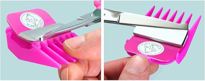 SCAREDY CUT Silent Pet Grooming Kit for Dog, Cat and All Pet Grooming - A Quiet Alternative to Electric Clippers for Sensitive Pets (Left-Handed Pink)