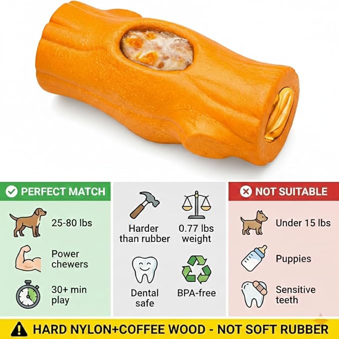 2 Pack Dog Toys for Aggressive Chewers, Interactive Indestructible Dog Toys with Frozen Treat Function, Durable Dog Puzzle Toy for Large & Medium Dogs, Reduces Anxiety, Orange & Brown