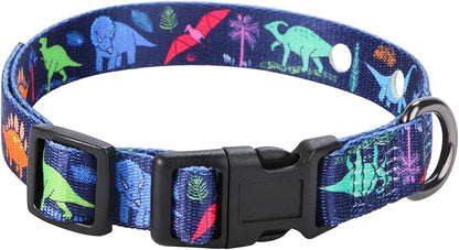 Rhea Rose 3/4 Inch Replacement Collar Strap Shock Collar with 2 Holes, Compatible with Nearly All Brands and Models of Underground Electric Dog Fences and Training Collars, Blue Dinosaurs