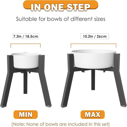Elevated Dog Bowl Stand for Large Dogs with Tray, Adjustable Width 7-10.6", Raised Food Water Bowl Stand, Bowl NOT Included