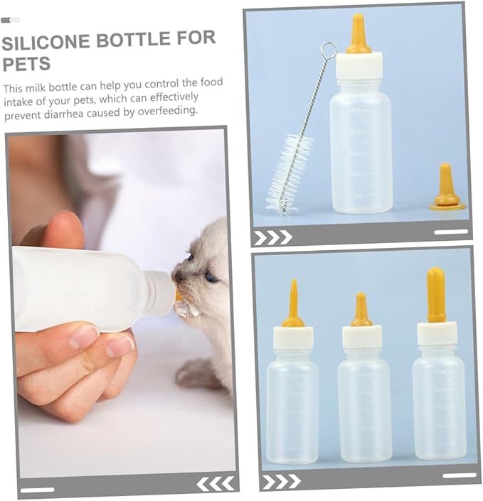 3pcs Pet Feeding Bottles for Cats Dogs Small Milk Bottle for Indoor Cats Reusable Nursing Feeder for Puppies Kitten Pet Accessories