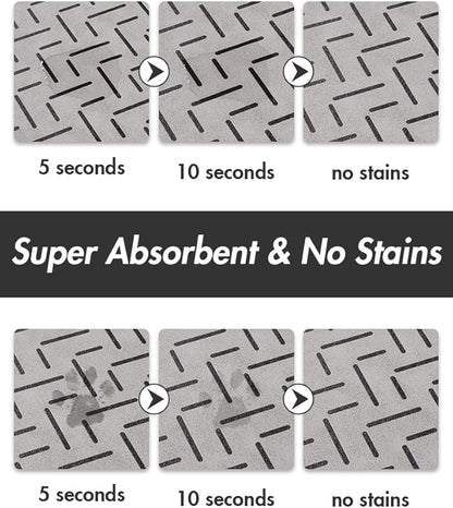 MontVoo-Absorbent Pet Feeding Mat-No Stains Quick Dry Dog Mat for Food and Water Bowl-Rubber Backing Dispenser Mat Accessories Supplies-Dog Bowl Messy Drinkers,(Light Grey,17"x28")