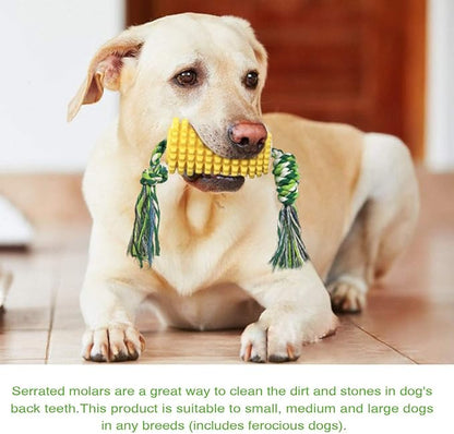 Carllg Dog Chew Toys, Puppy Toothbrush Clean Teeth Interactive Corn Toys, Dog Toys Aggressive Chewers Medium Large Breed