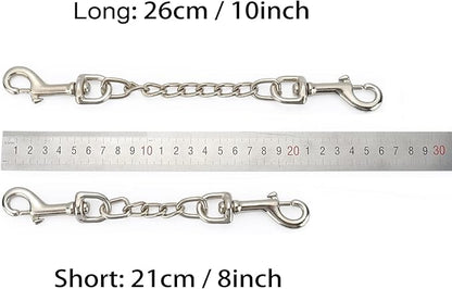 Safety Clip Metal Double Ended Backup Dog Collar Clip for Prong Harness Connector (Small)