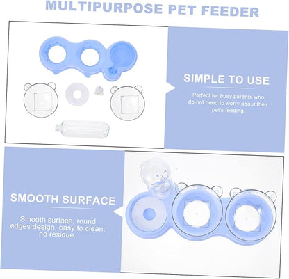 UKCOCO Multi Use Pet Feeder with Fall Design Transparent Detachable Water Dispenser for Cats and Dogs Practical Indoor Pet Supply