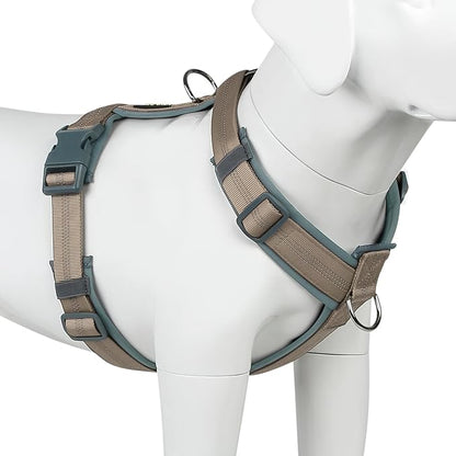 Plutus Pet No Pull Dog Harness, Adjustable Nylon Harness with Soft Padding, Reflective and Heavy Duty Dog Harness for Small, Medium, Large Dogs(Beige, XS)
