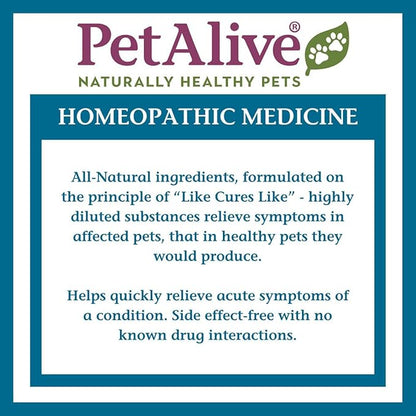 PetAlive Sinu-Rite Dog and Cat Nasal Congestion Relief - Homeopathic Tablets - Supports Relief from Dog Sinus Congestion, Runny Nose, Facial Pressure - Dog Sneezing Treatment - 180 Count