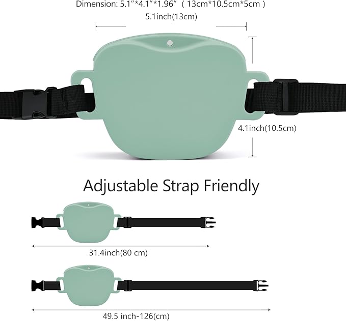 AUDWUD Magnetic Silicone Dog Treat Pouch with Adjustable Waist Belt Dog Training Bag for Small Medium Large Dogs Hands Free, Easy to Clean and Dishwasher Safe