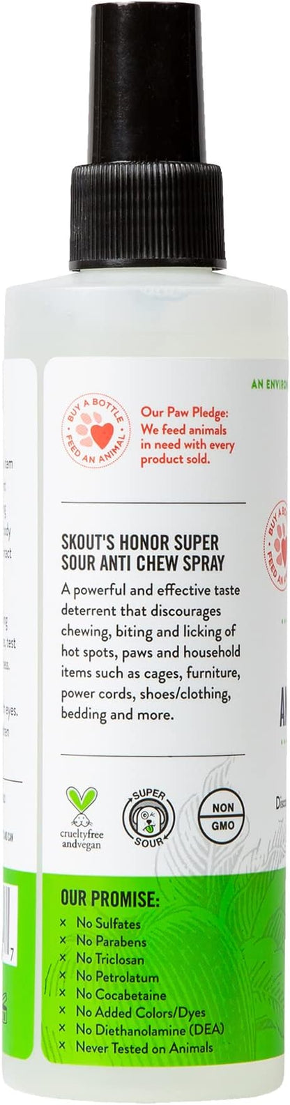 Skout's Honor Super Sour! Anti Chew Spray - Natural Ultra Bitter Formula to Help Deter that unwanted Chewing, Licking, and Biting - Safe for Pets - Safe for Indoor and Outdoor Use, 8 oz