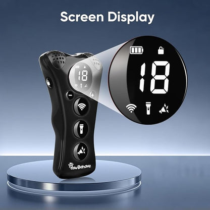 PawBehave Ultrasonic Dog Bark Deterrent Device –10-Level Adjustable Anti Barking Trainer with Flashlight, Strobe, E-Clicker(18 Whistle Sounds)–No Shock, Collar-Free Dog Behavior Correction Devices
