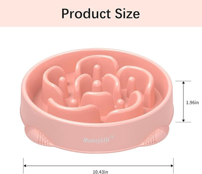 MateeyLife Large Slow Feeder Dog Bowls 2PCS, Anti-Choking Puzzle Dog Food Bowls, Anti-Slip Interactive Feeding Slow Down Eating, Bloat Stop Maze Dishes for Large Breeds 4 Cups Pink&Purple