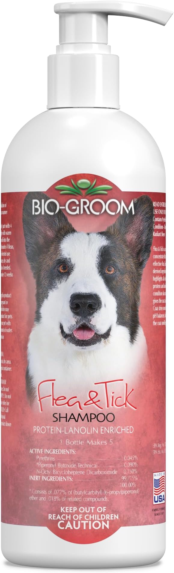 Bio-Groom Flea & Tick Dog Shampoo - Flea and Tick Prevention for Dogs, Cat Flea Treatment, Cruelty-Free, Made in USA, Natural Tick Repellent, Protein-Lanolin Shampoo - 32 fl oz 1-Pack