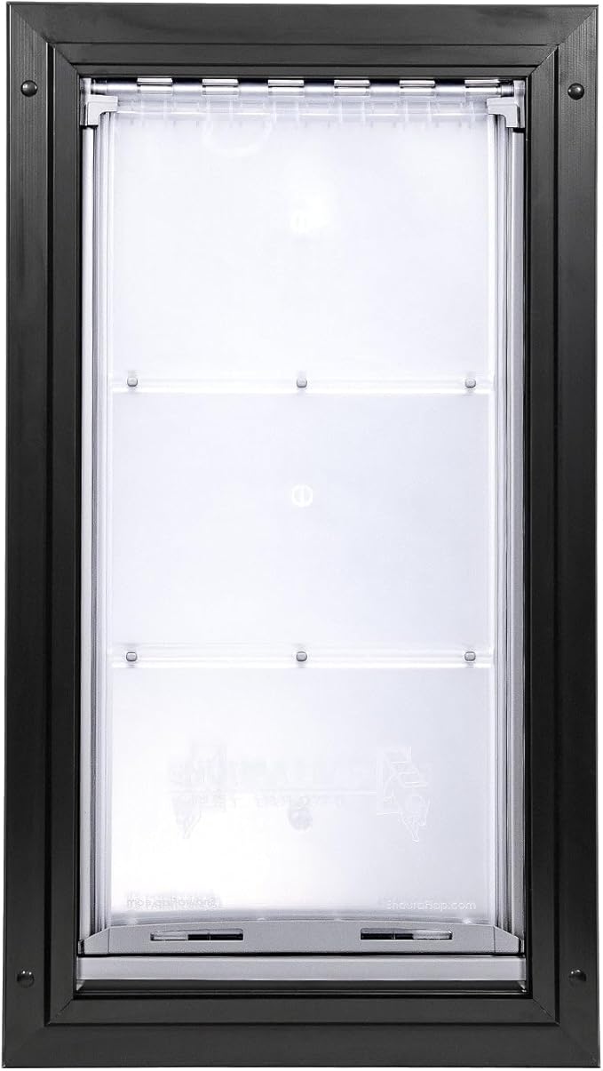 Endura Flap Single Flap Pet Door for Door Installations | Stylish for Interior & Exterior Doors | Durable Aluminum Frame & Weatherproof Dual-Layer Flap | Black, XL, Single Flap