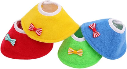 Bird Cone Collar 4 Pcs Set Pet Parrot Anti-bite Elizabethan Collars Protective Anti-Grab Feather Wound Healing Recovery Cones for Lovebird Cockatiel Budgerigar Parakeet Yellow Blue Red Green