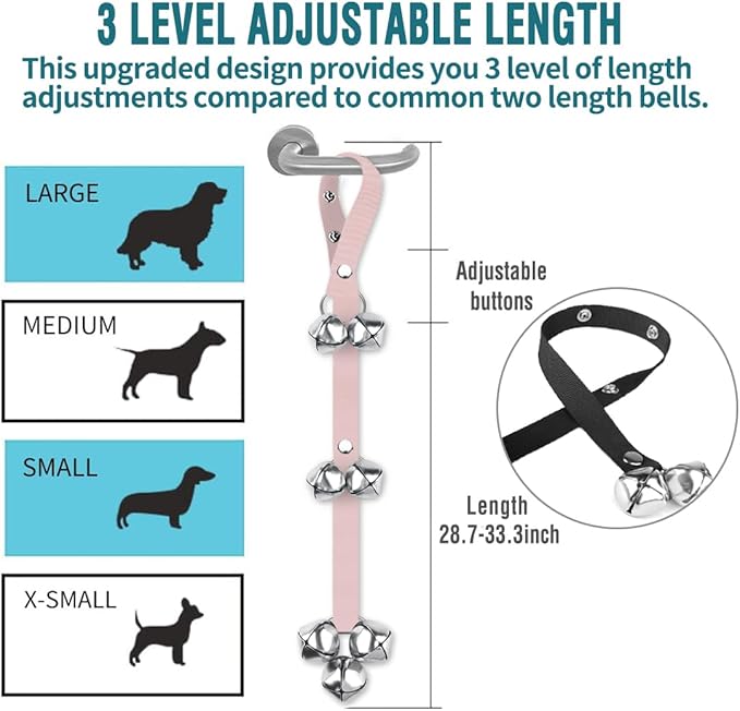 BLUETREE Dog Doorbells Premium Quality Training Potty Great Dog Bells Adjustable Door Bell Dog Bells for Potty Training Your Puppy The Easy Way - 7 Extra Large Loud 1.4 DoorBells