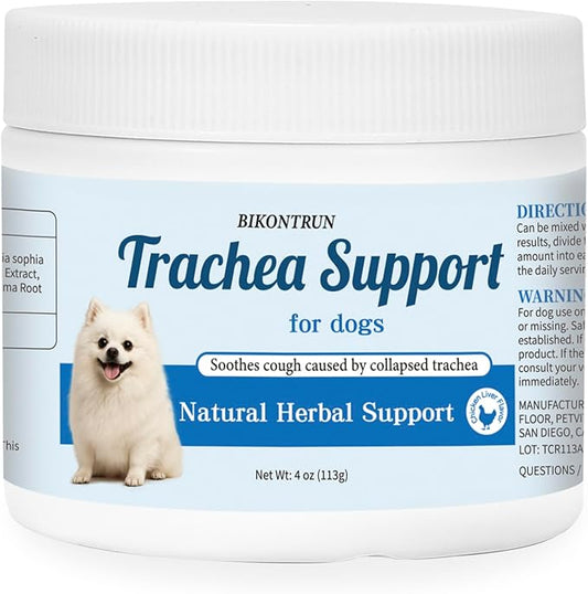 Trachea Support for Dogs, Collapsed Trachea Treatment for Dogs, Herbal Supplements Promote Smooth Breathing for Dog, Easy to Administer, Dog Supplements with Chicken Liver Flavor (4 OZ)