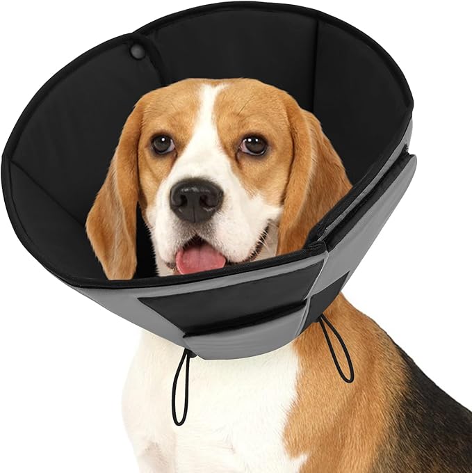 Soft Dog Recovery Collar Cone for Medium Dogs, Dog Cone Alternative for Dogs to Stop Licking, Grey