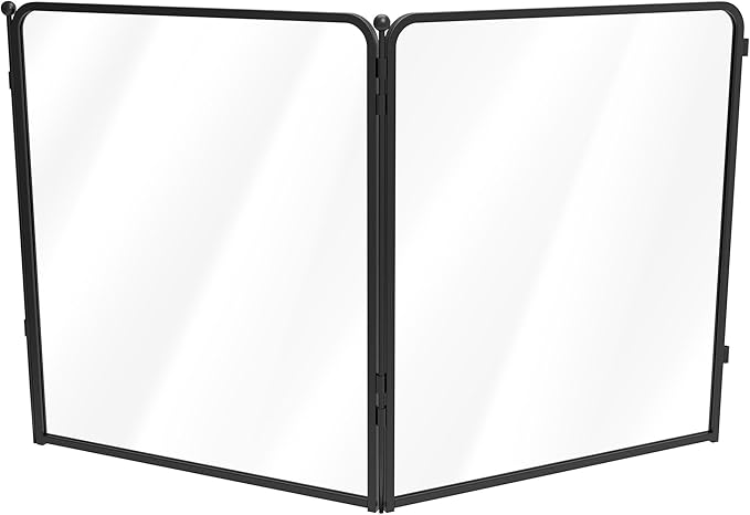 FXW AuraSpace Pro Acrylic Indoor Dog Playpen, Heavy-Duty with Metal Frame, 32" Height 2 Panels for Small and Medium Dogs, Black│Patented