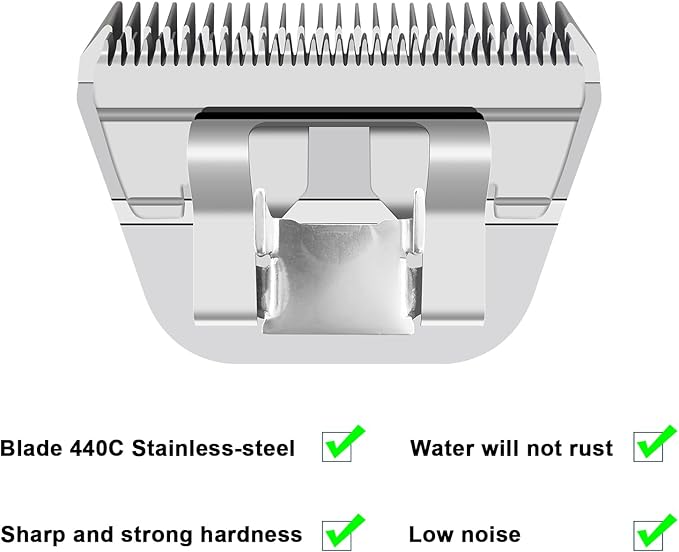 4 Pack Detachable Pet Dog Grooming Blades-Size 10W+7FW+5FW+4FW Dog Grooming Wide Blade,Cutting Length 1/16 in -3/8 in（1.5mm-9.5mm）,Compatible with Most Andis,Oster A5,Wahl km10 Clippers