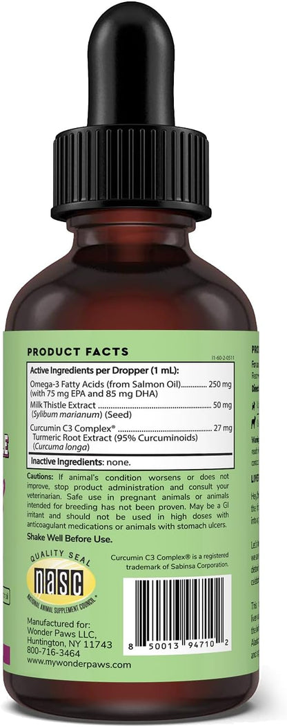 WONDER PAWS Kidney Cleanse Drops Plus Milk Thistle Drops - for Dog Urinary Tract, Kidney, Liver Health & Overall Wellness – Kidney Cleanse 2 Ounces - Milk Thistle 2 Ounces