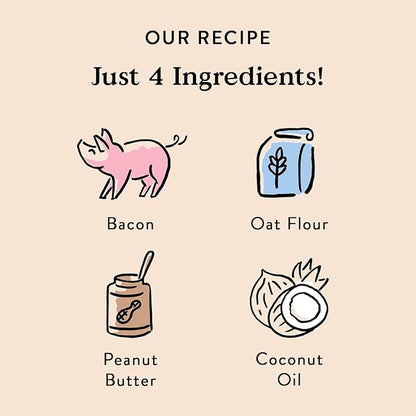 Bocce's Bakery Oven Baked Bac'N Nutty Treats for Dogs, Everyday Wheat-Free Dog Treats, Made with Real Ingredients, Baked in The USA, Natural PB & Bacon Biscuits, 5 oz