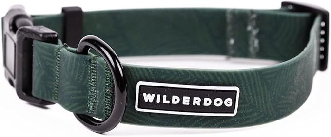 Wilderdog Waterproof Dog Collar - Repels Water & Dirt - Medium 13"-18" - Cedar