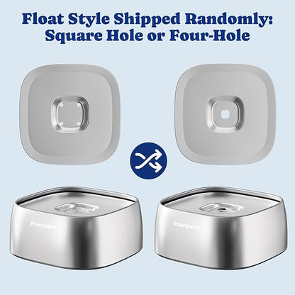 Pawtners All Stainless Steel Dog Water Bowl No Spill,135oz Anti-Splash Dog Bowl with Non-Slip Base, Spill Proof for Medium Large Messy Drinkers, Slow Drinking, Slobber Stopper,Easy to Clean