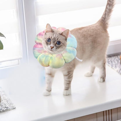 Adjustable Dog Cone Collar, Soft Dog Elizabethan Collar Recovery E Collar After Surgery, Recovery E-Collar for Kittens/Puppies and Cats Recovery (Pink Blue, M)